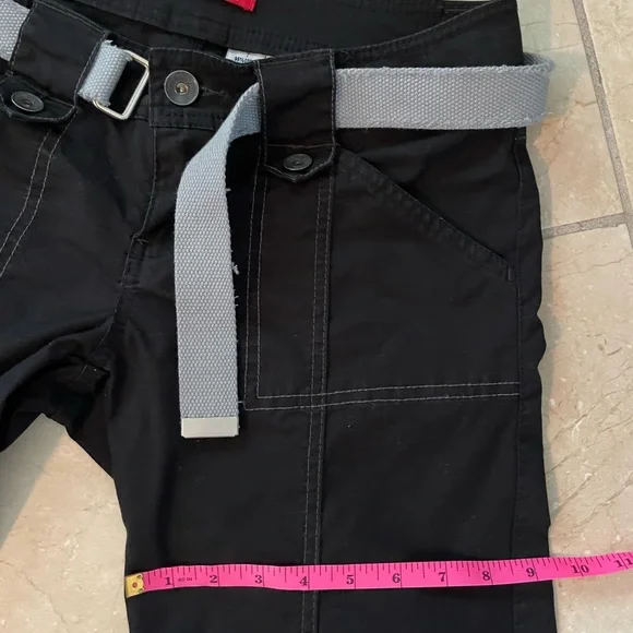 UNIONBAY Black Capris with Adjustable Gray Belt - Picture 14 of 16